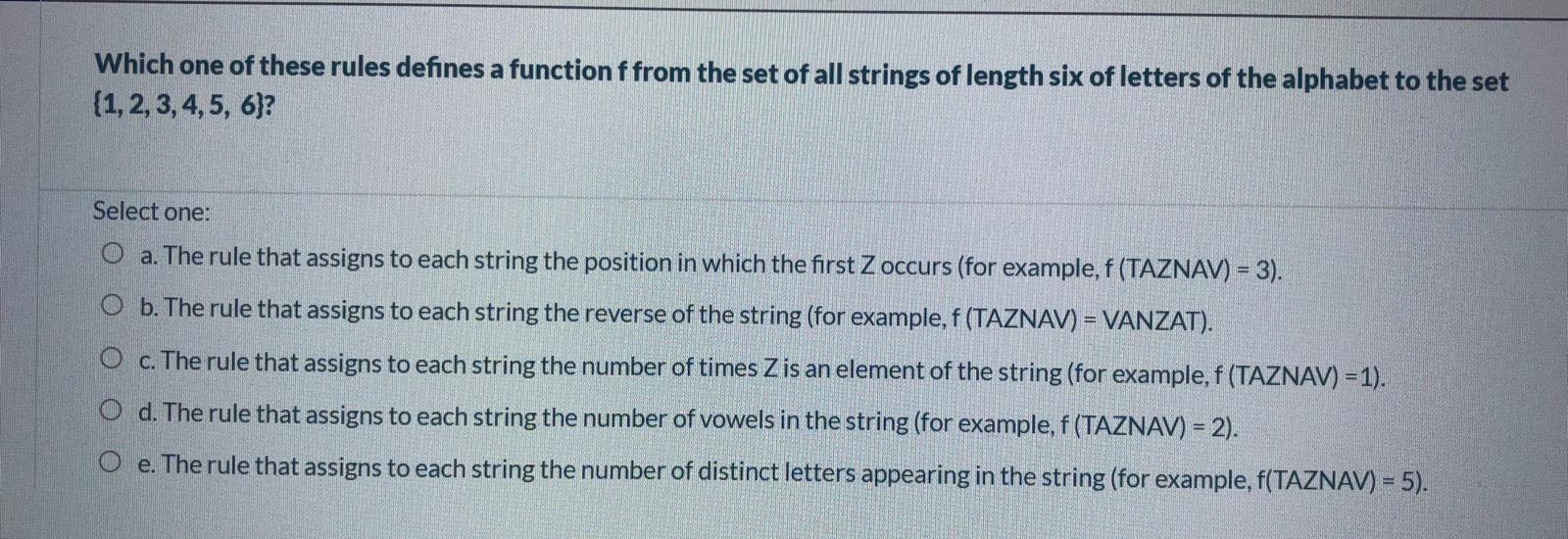 Solved Which one of these rules defines a function f from | Chegg.com