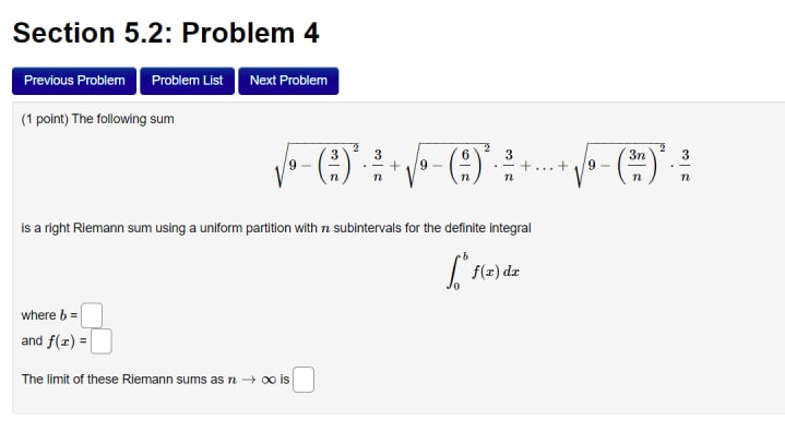 Solved Section 5.2: Problem 3 Previous Problem Problem List | Chegg.com