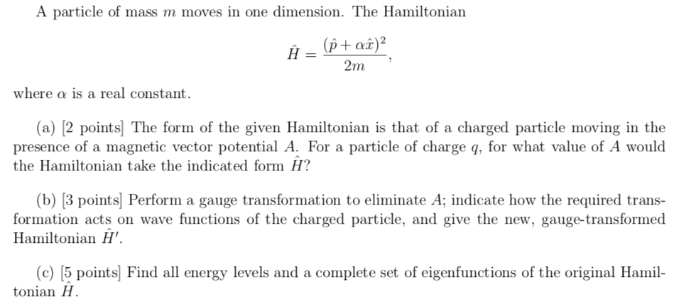 A particle of mass m moves in one dimension. The | Chegg.com