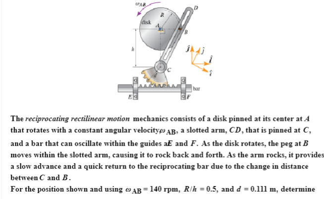 Solved Bar The Reciprocating Rectilinear Motion Mechanics | Chegg.com