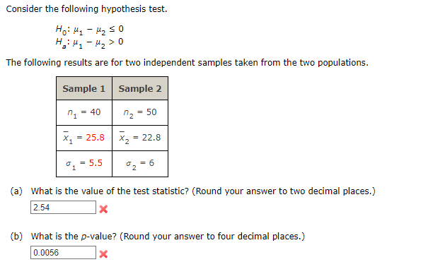 Solved Consider The Following Hypothesis Test. Hoi Hity 50 