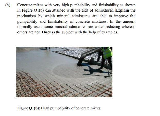 Solved (b) Concrete Mixes With Very High Pumbability And | Chegg.com