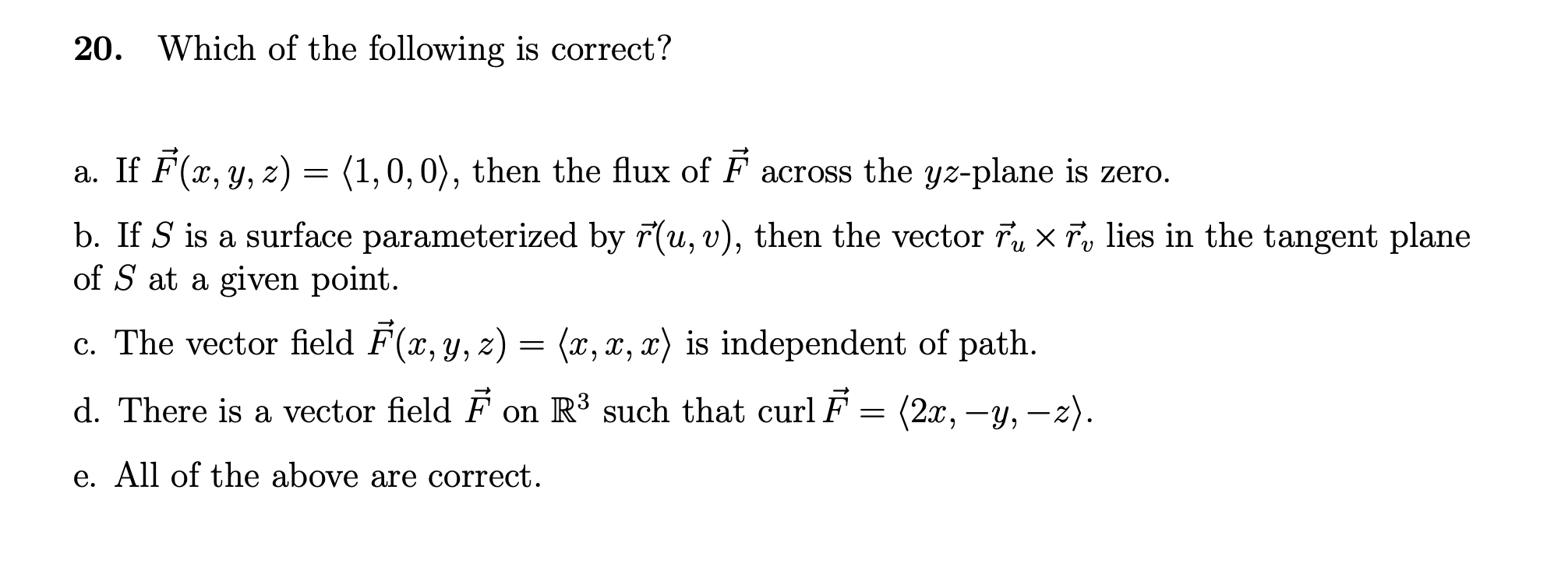 Solved 20 Which Of The Following Is Correct 2 1 0 0 Chegg Com