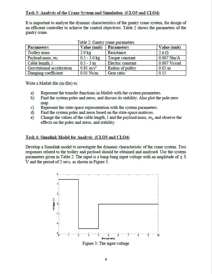 Solved MODELLING, SIMULATION, ANALYSIS AND CONTROL OF A | Chegg.com