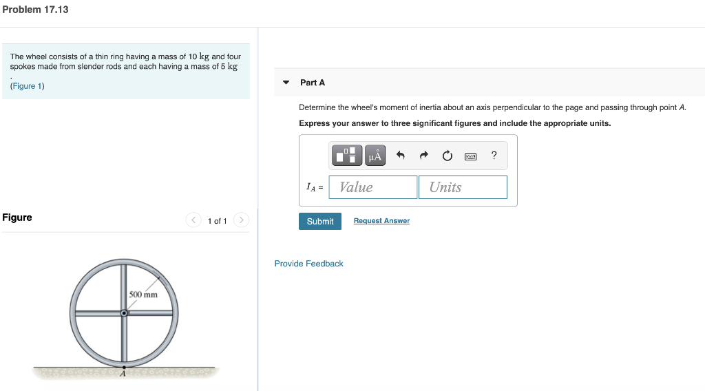 Solved Problem 17.13 The wheel consists of a thin ring | Chegg.com