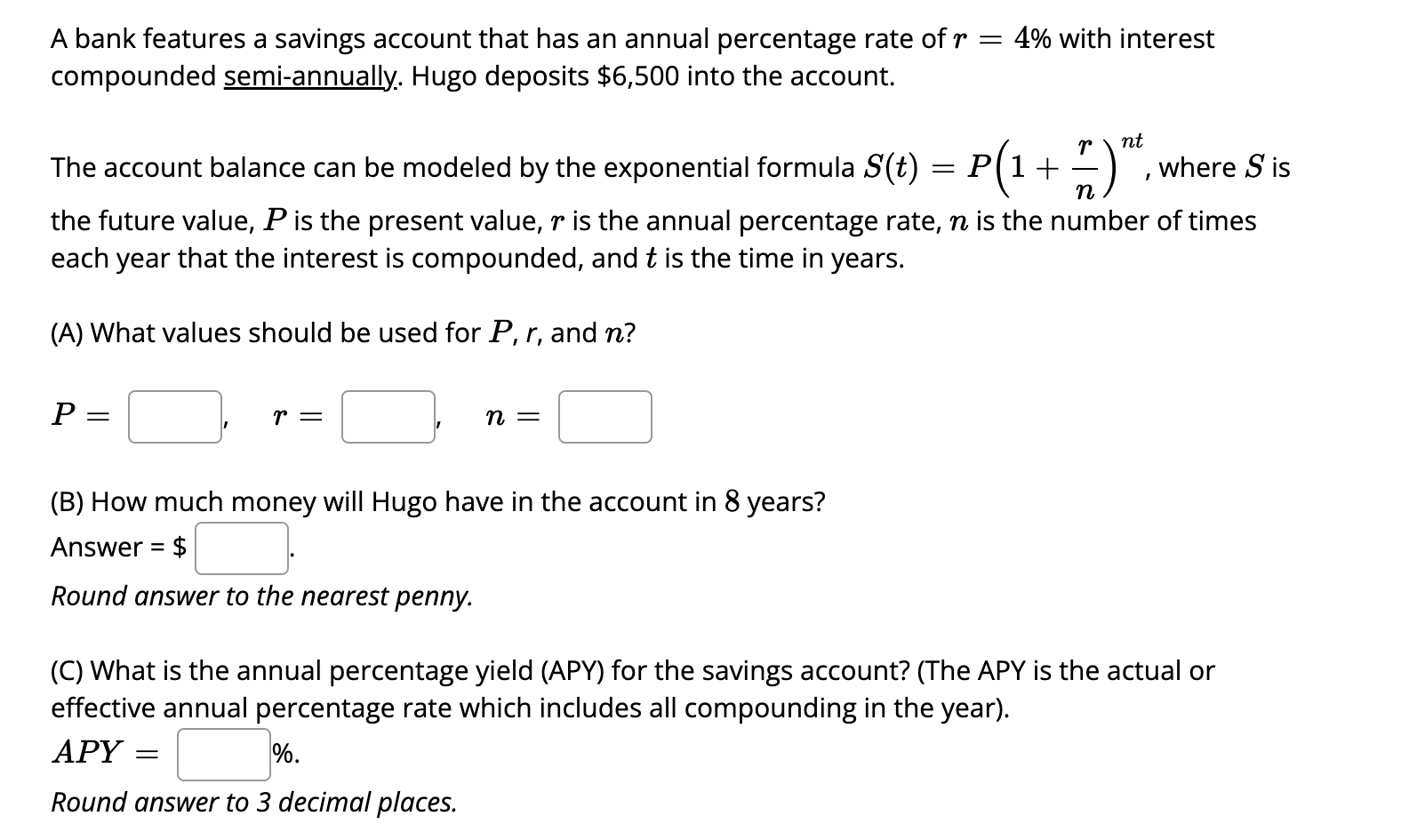 Solved A bank features a savings account that has an annual | Chegg.com