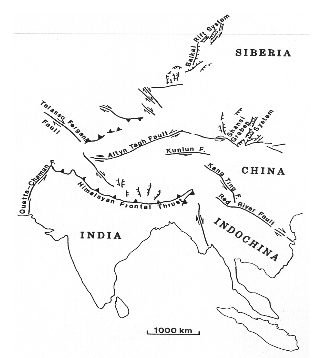 Solved Asia contains a complex array of active faults as | Chegg.com