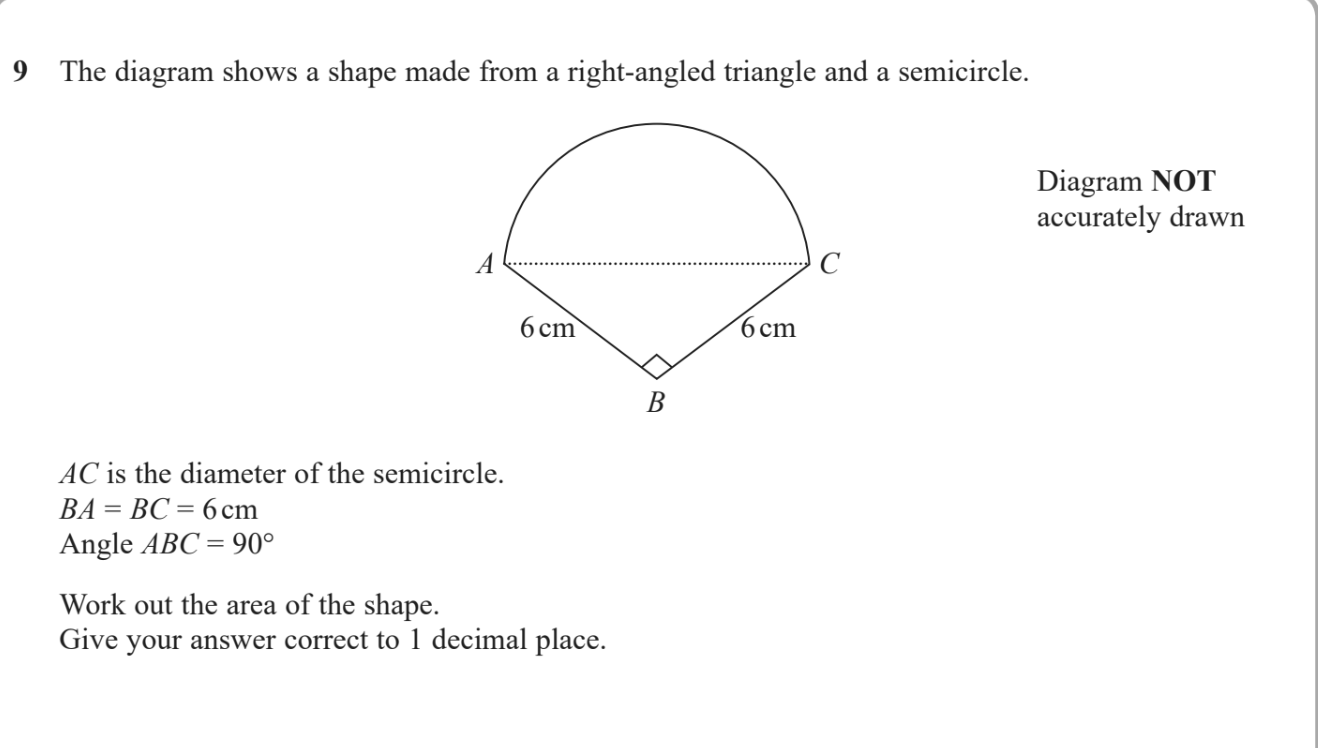 Solved 9 The Diagram Shows A Shape Made From A Right Angled