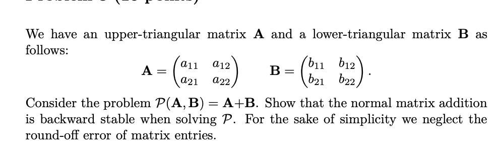Solved 011 We have an upper-triangular matrix A and a | Chegg.com