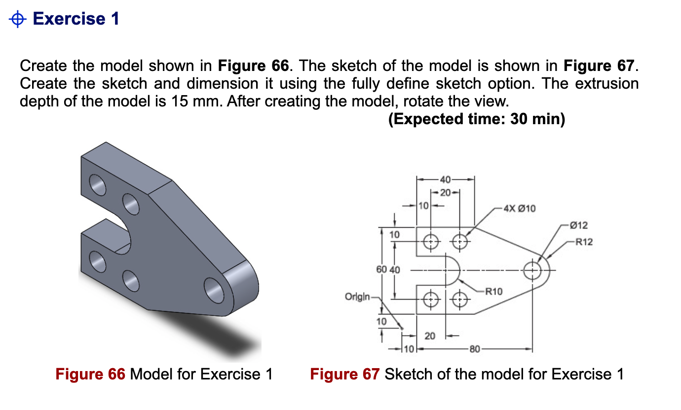Solved Exercise 1 Create the model shown in Figure 66. The | Chegg.com