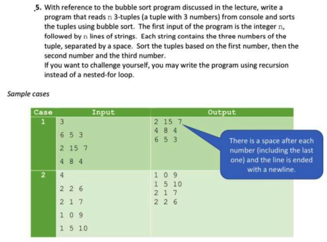 Solved 5. With reference to the bubble sort program | Chegg.com