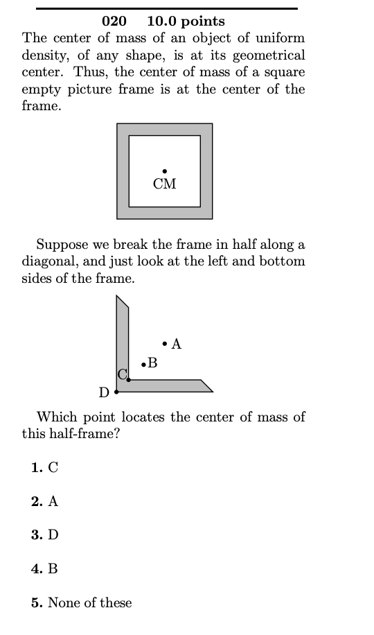 solved-020-10-0-points-the-center-of-mass-of-an-object-of-chegg