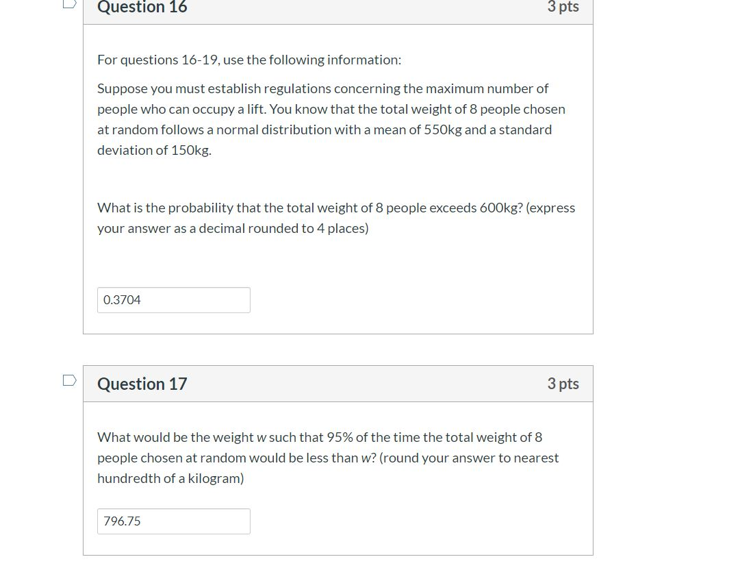 Solved Question 16 3 Pts For Questions 16-19, Use The | Chegg.com