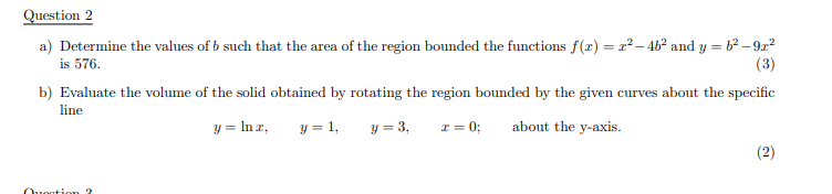 Solved A) Determine The Values Of B Such That The Area Of | Chegg.com