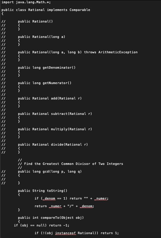 rational number program in java| object oriented... Solved assignment), a rational number is defined as a | Chegg.com