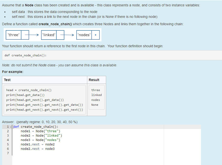 Solved Assume that a Node class has been created and is | Chegg.com