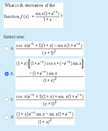 derivative of e^x sinx-1