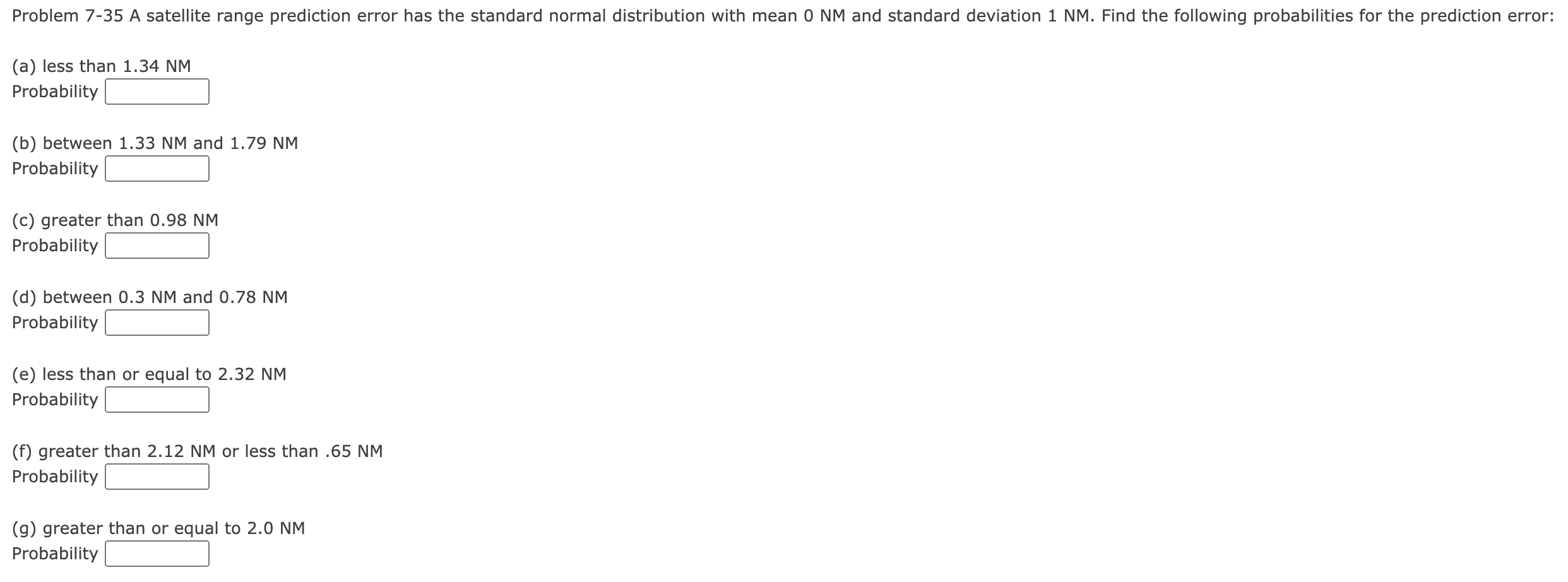 Solved Problem 7-35 A satellite range prediction error has | Chegg.com