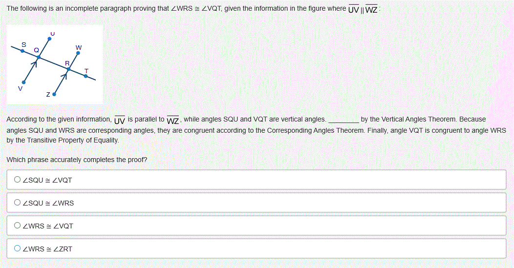 Solved The following is an incomplete paragraph proving that | Chegg.com