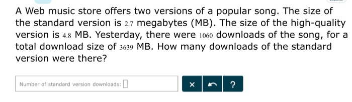 Solved A Web music store offers two versions of a popular | Chegg.com