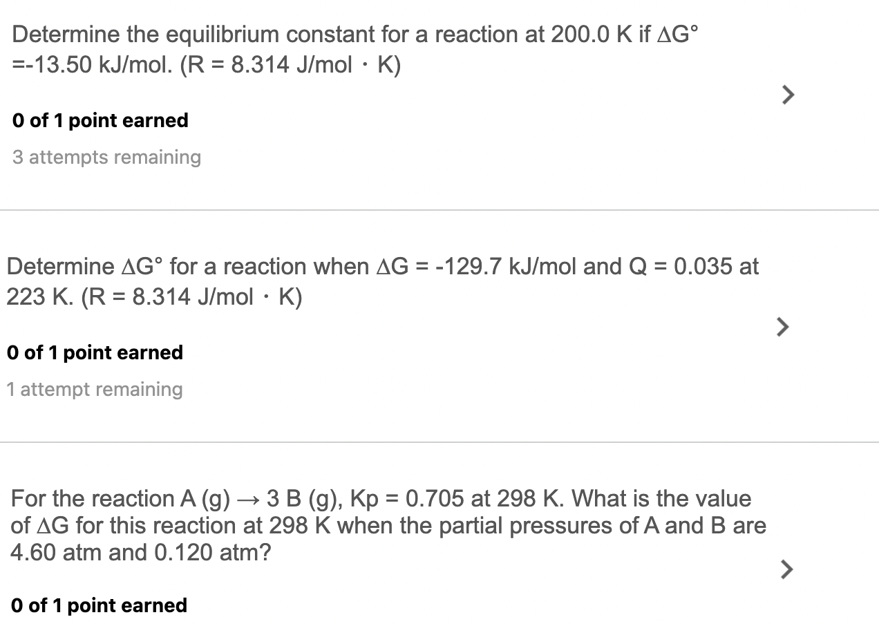Solved Determine the equilibrium constant for a reaction at