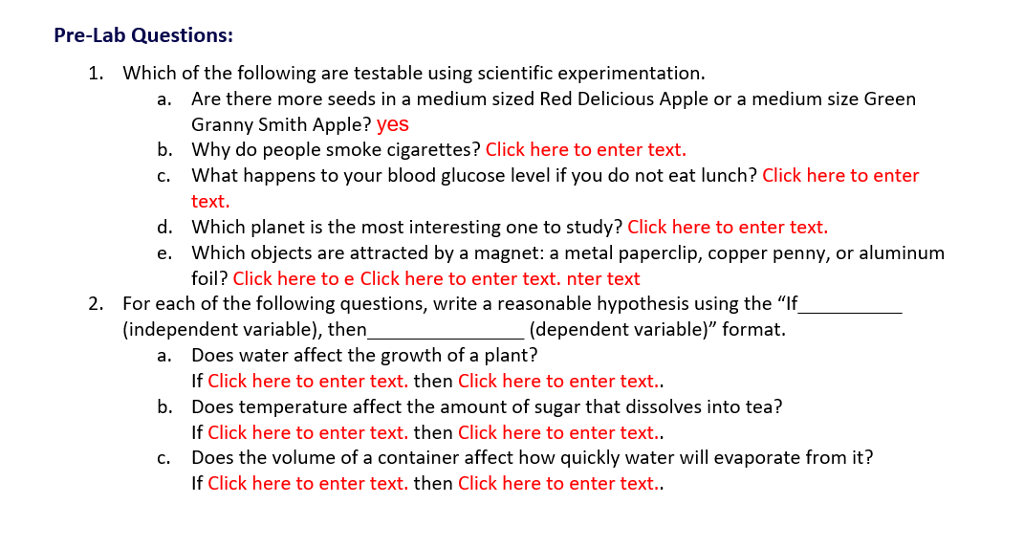 Solved PreLab Questions 1. Which of the following are