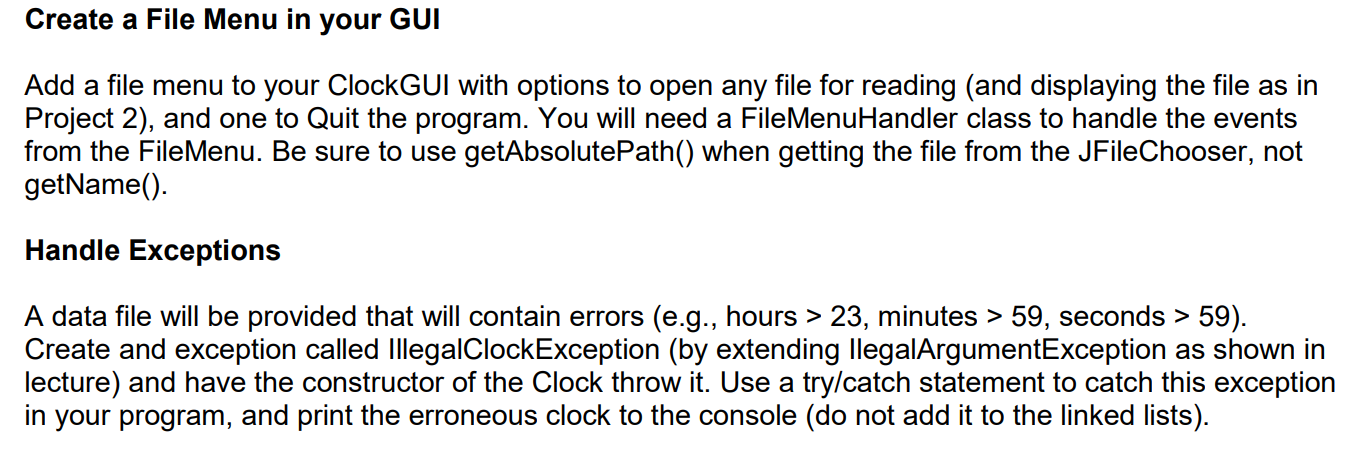 in JAVA the file is here | Chegg.com
