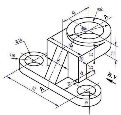 Solved Draw three views of the given figure in | Chegg.com