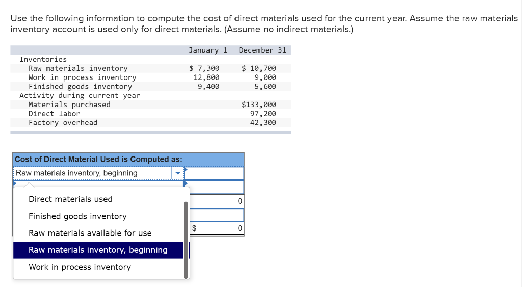 Solved Use the following information to compute the cost of 