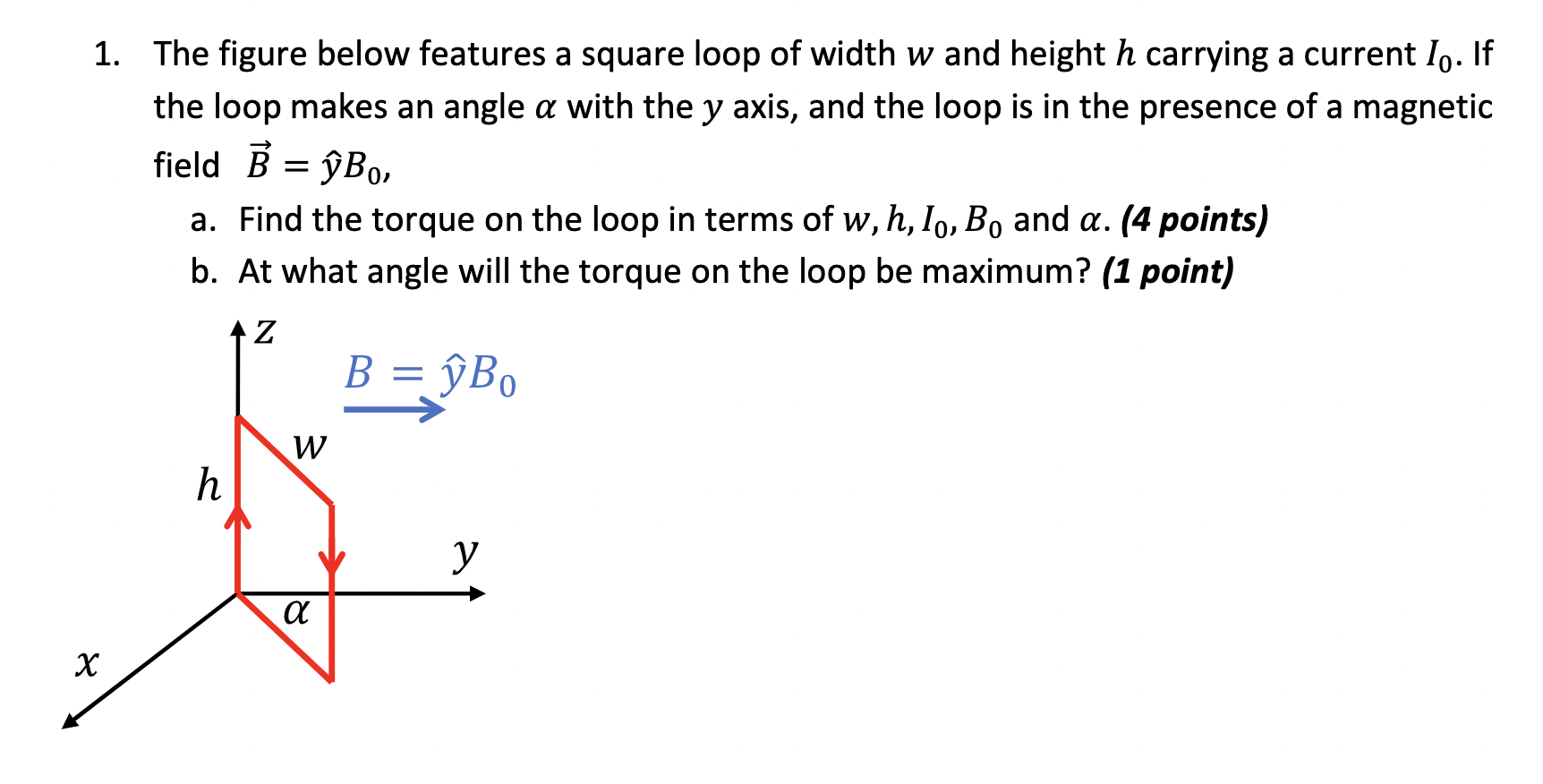 Solved 1. The figure below features a square loop of width w | Chegg.com