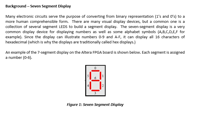 Solved Background - Seven Segment Display Many electronic | Chegg.com