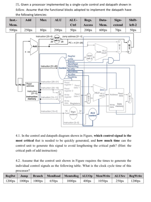 Solved . Given A Processor Implemented By A Single-cycle | Chegg.com