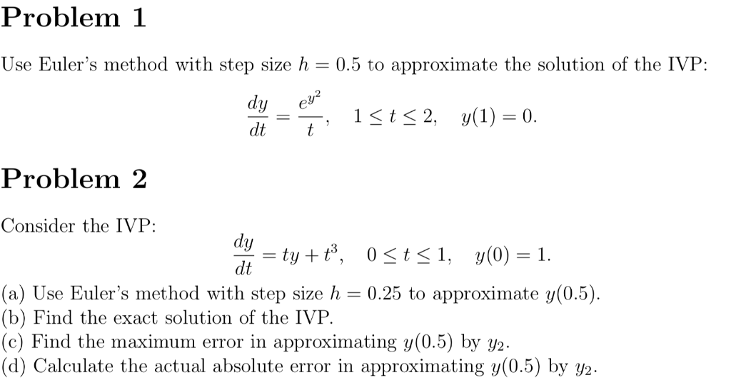 solved-problem-1-use-euler-s-method-with-step-size-h-0-5-chegg