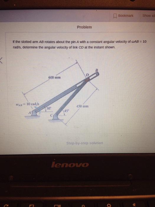 Solved If The Slotted Arm AB Rotates About The Pin A With A | Chegg.com