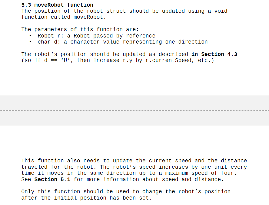 Solved I need to make the void "moveRobot" function part of | Chegg.com