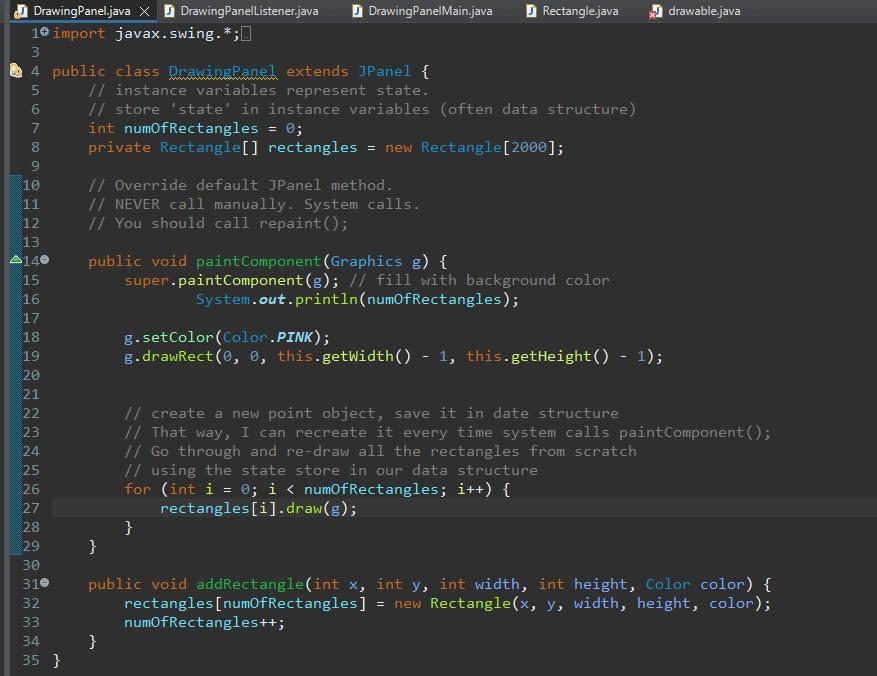 Solved awingPanel.java ∐ DrawingPanelListener.java X J | Chegg.com
