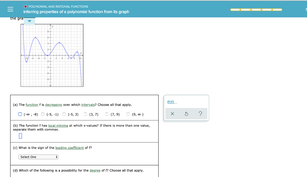 Solved O POLYNOMIAL AND RATIONAL FUNCTIONS = Inferring | Chegg.com