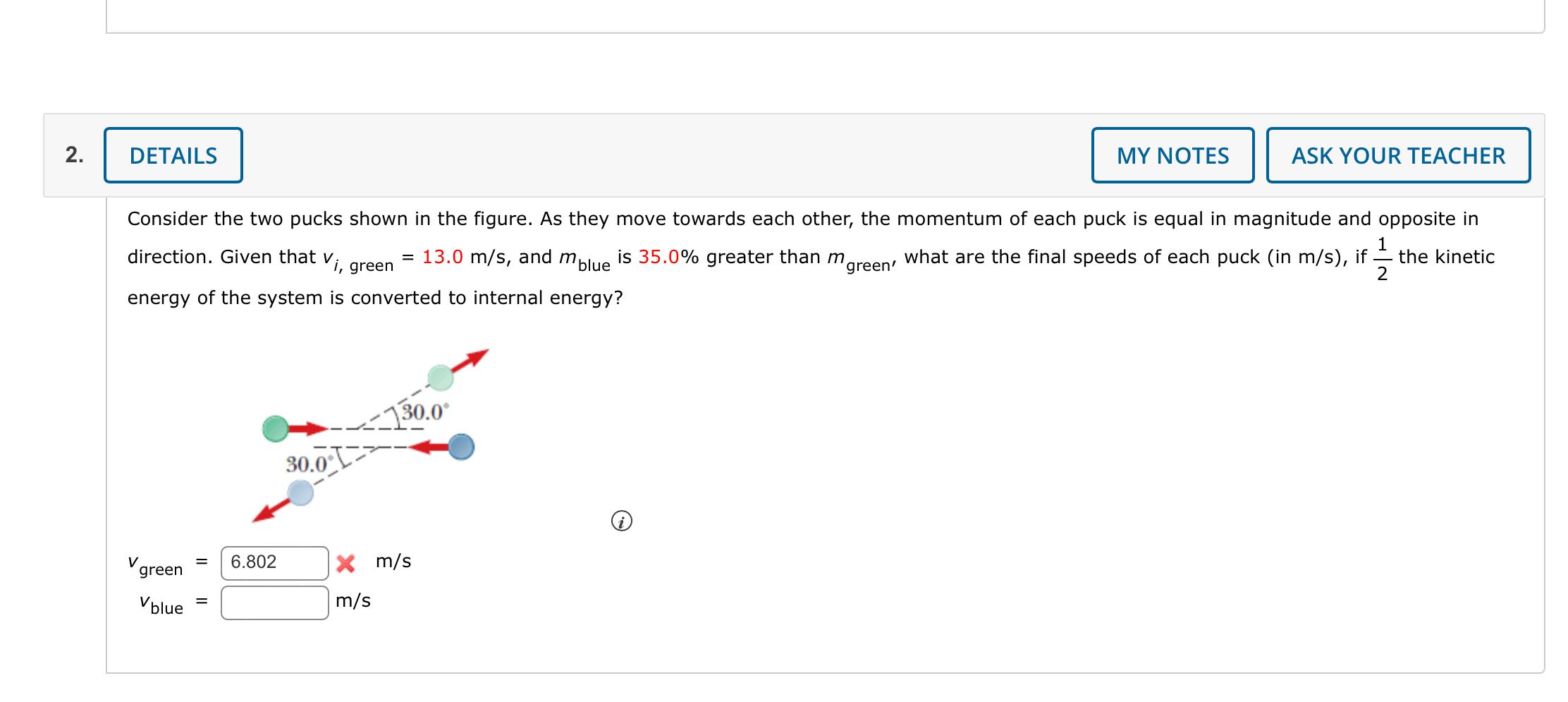 Solved Consider the two pucks shown in the figure. As they | Chegg.com