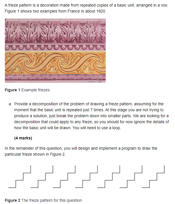 Solved A frieze pattern is a decoration made from repeated | Chegg.com