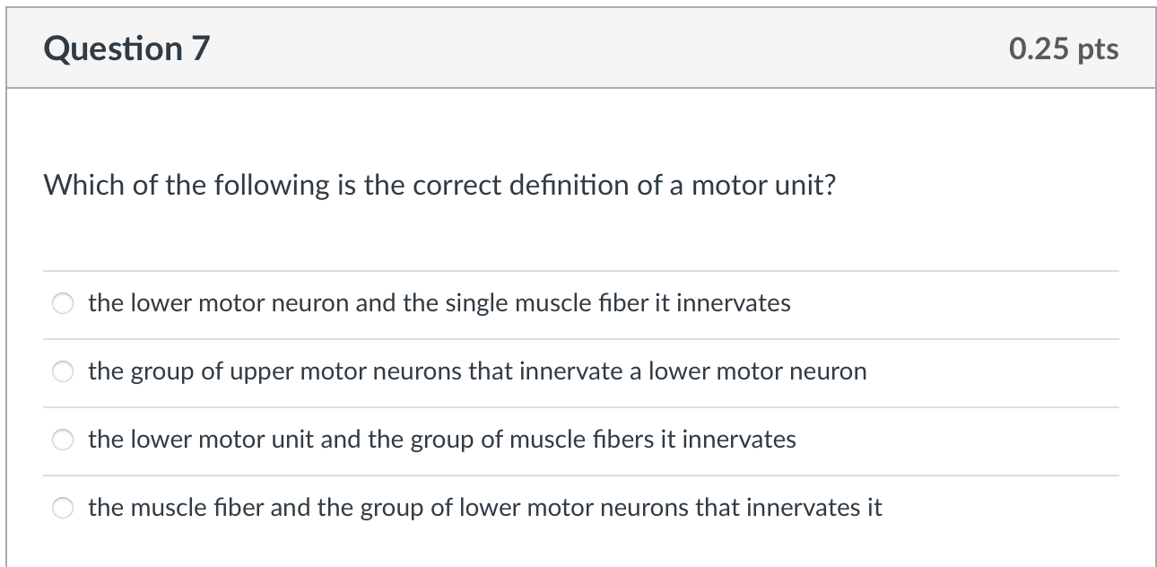 Solved Question 7 0.25 pts Which of the following is the | Chegg.com