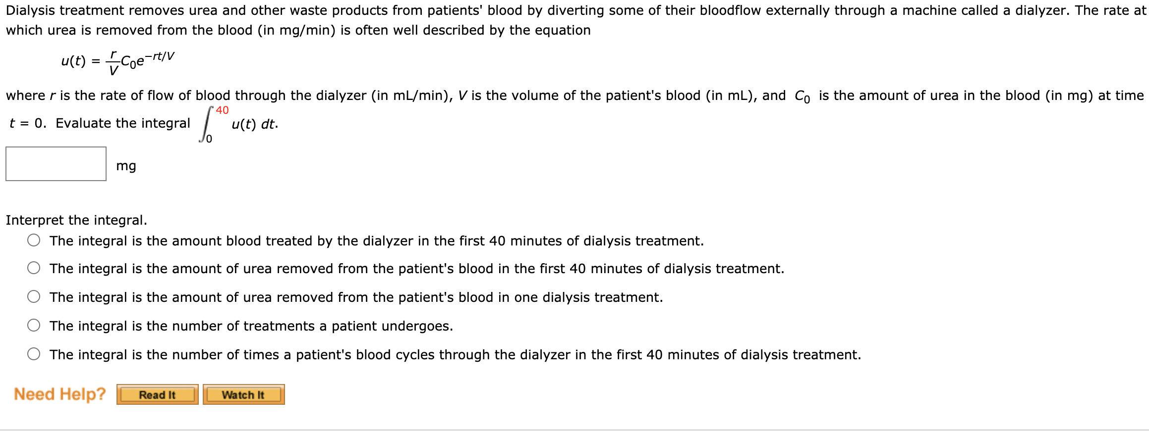 Solved Dialysis treatment removes urea and other waste
