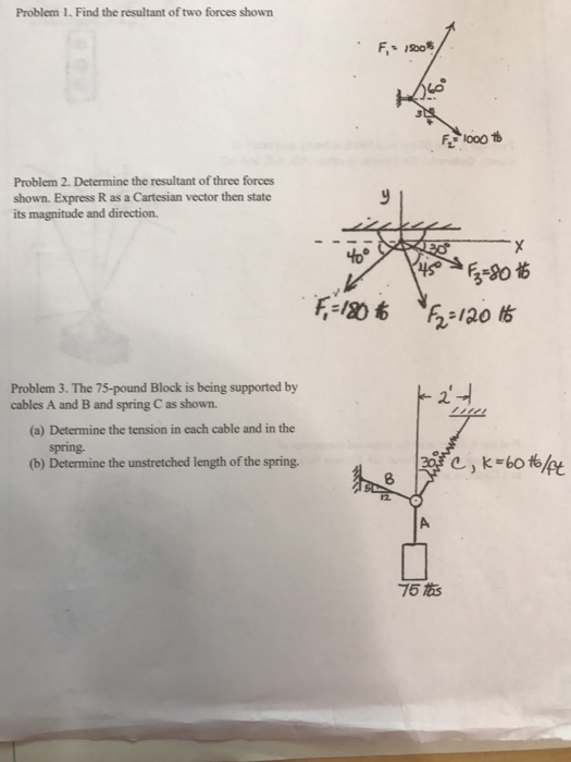 Solved Find The Resultant Of Two Forces Shown Determine The | Chegg.com