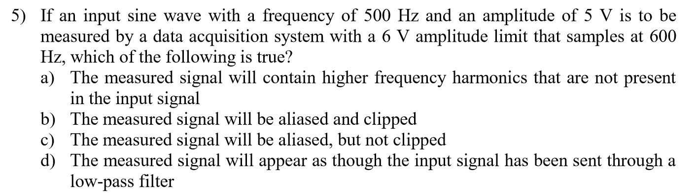 Solved If an input sine wave with a frequency of 500 Hz and | Chegg.com