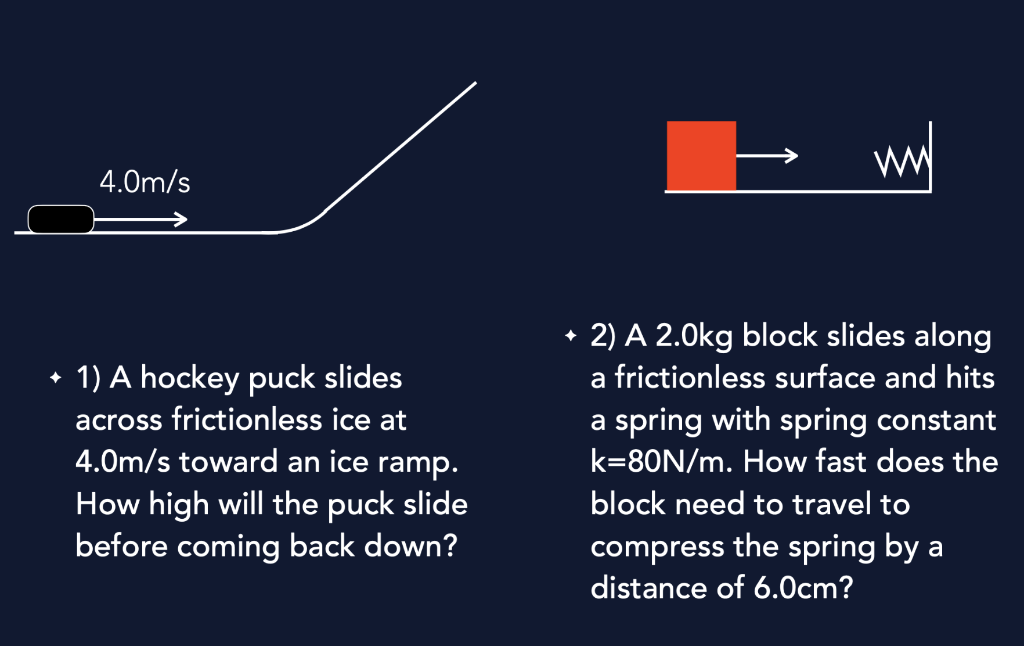 Solved + 2) A 2.0kg block slides along + 1) A hockey puck