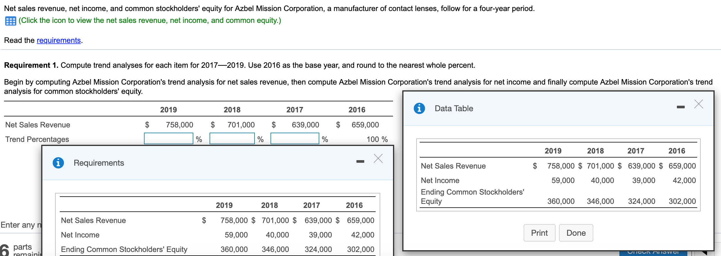 Solved Net Sales Revenue Net Income And Common Chegg