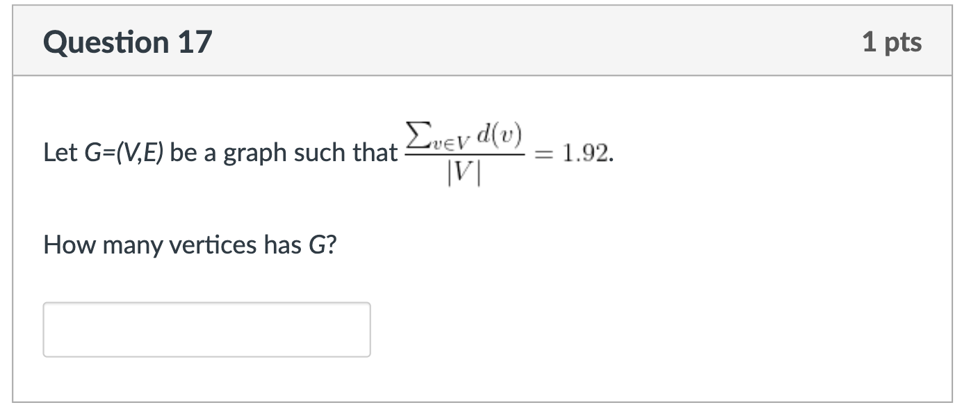 Solved Question 16 2 pts Let G be a connected graph such | Chegg.com