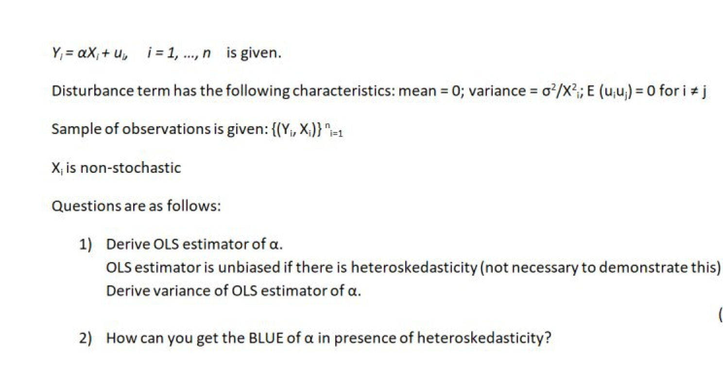 Solved Y Ax U I 1 N Is Given Disturbance Ter Chegg Com