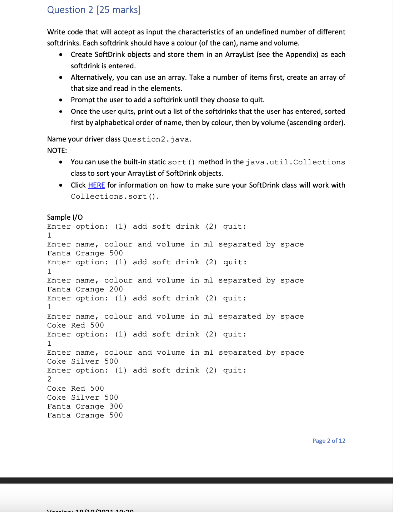 Solved For question 2 I need it to sort in alphabetical | Chegg.com