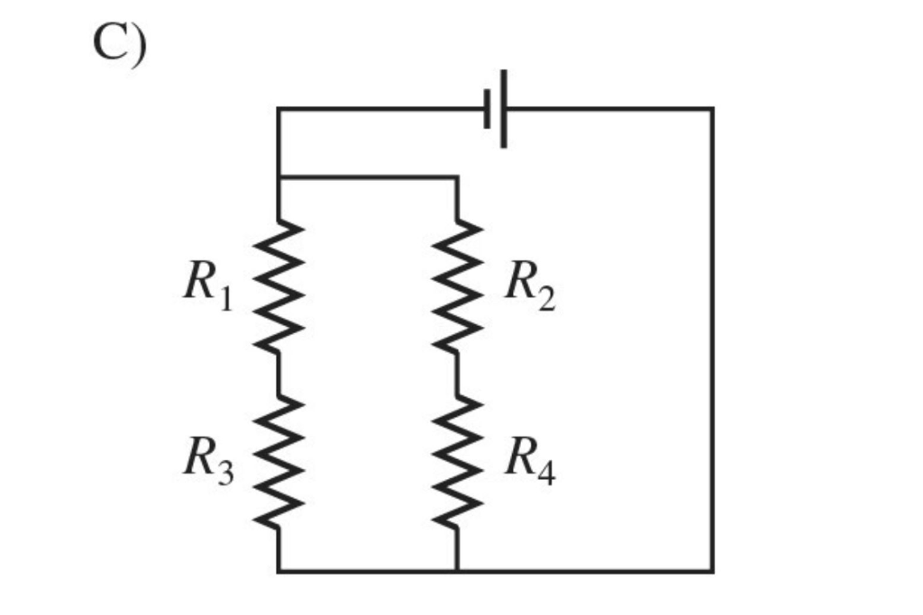 Solved Draw A Circuit With A Battery Connected To Four Chegg