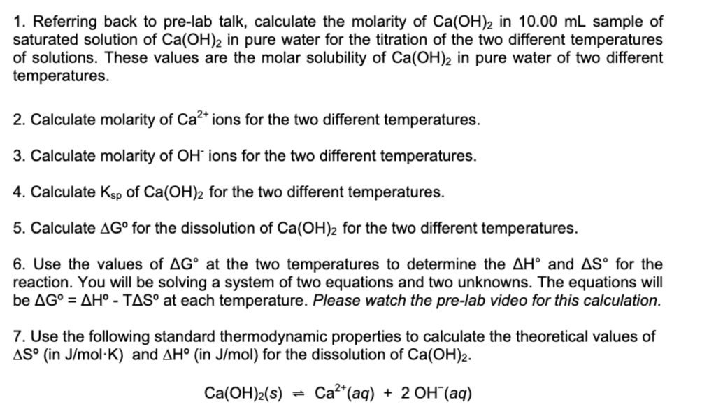 Solved I Need Help With My Solubility And Thermodynamics Of | Chegg.com